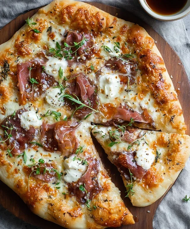 White Pizza with Beef Beef Prosciutto & Hot Honey