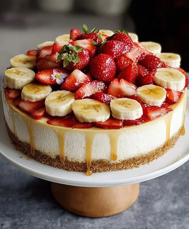 Strawberry Banana Pudding Cheesecake