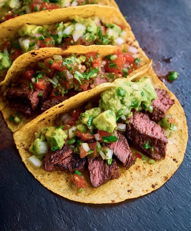 Grilled Steak Tacos with Avocado Salsa