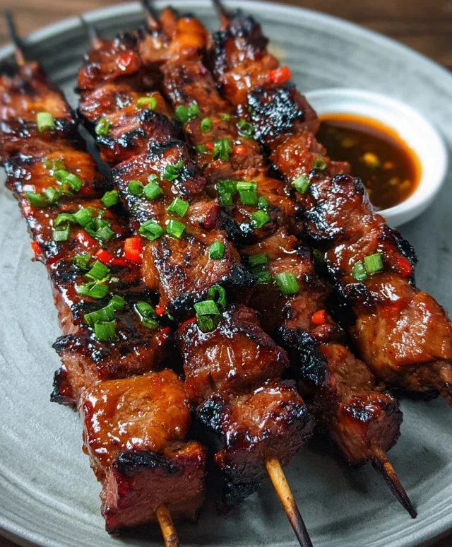 BBQ Beef Skewers with Filipino BBQ Marinade