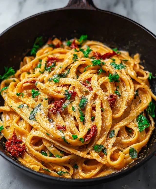 Vegan Creamy Sun Dried Tomato Pasta Recipe
