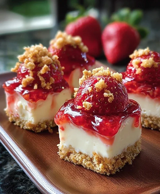 Strawberry Crunch Cheesecake Bites