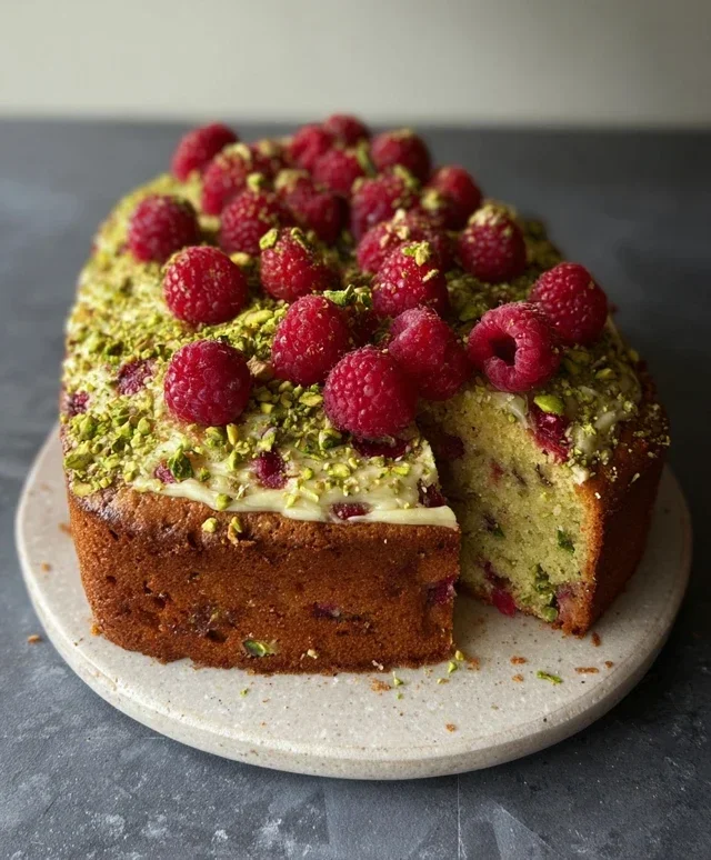 Pistachio Raspberry Cake