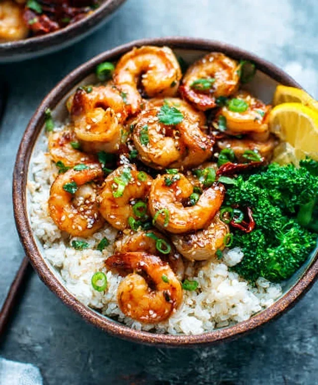 Honey Garlic Shrimp Bowls