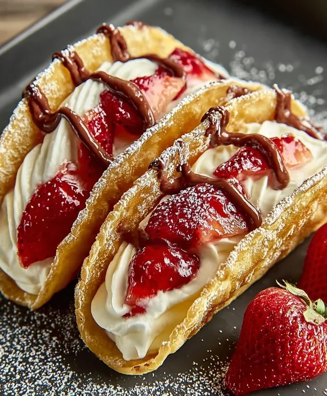 Strawberry Cheesecake Dessert Tacos