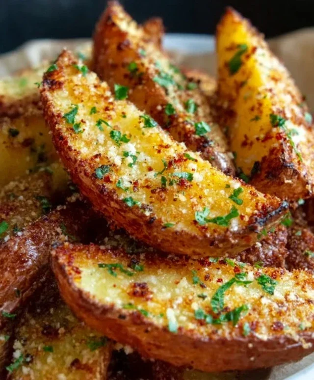 Baked Garlic Parmesan Potato Wedges