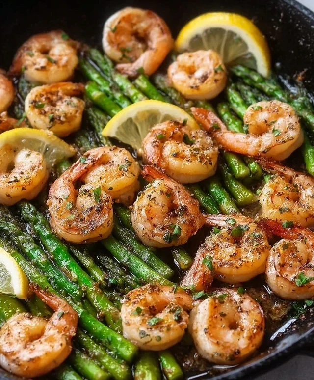 Lemon Garlic Shrimp and Asparagus (20-Minutes)