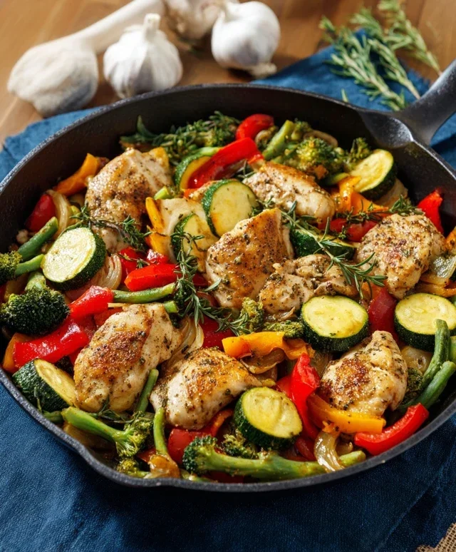 Healthy Chicken and Vegetables Skillet