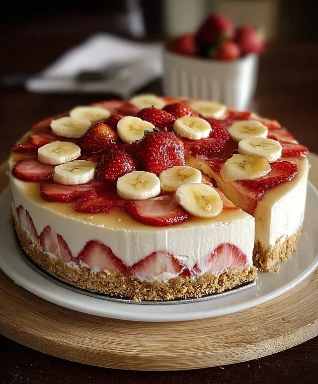 Strawberry Banana Pudding Cheesecake