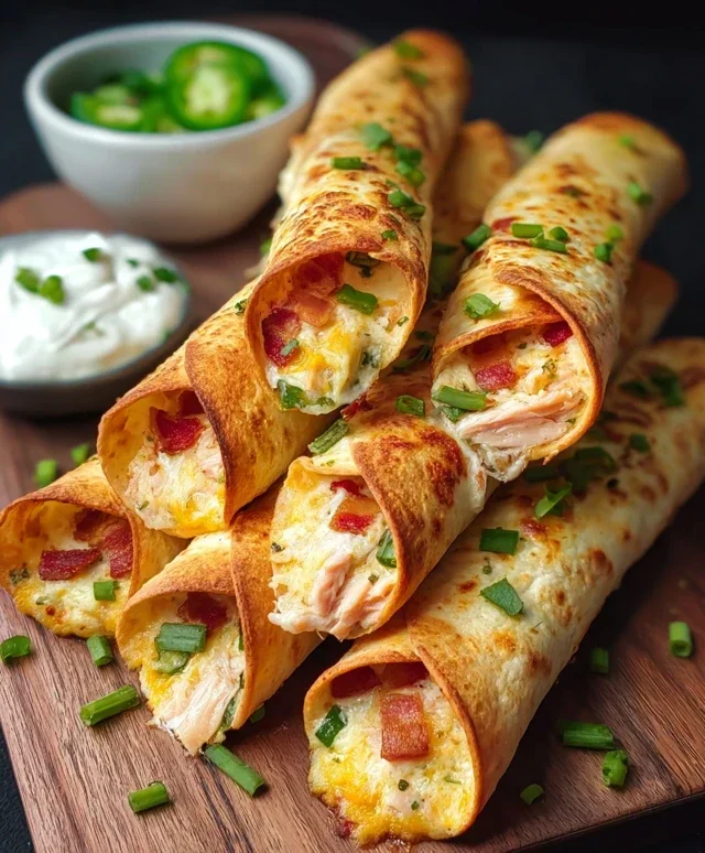 Jalapeno Popper Chicken Taquitos