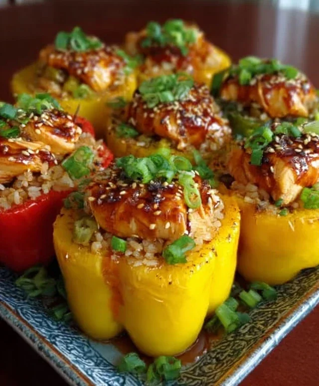 Teriyaki Pineapple Chicken and Rice Stuffed Peppers: A Sweet and Savory Meal