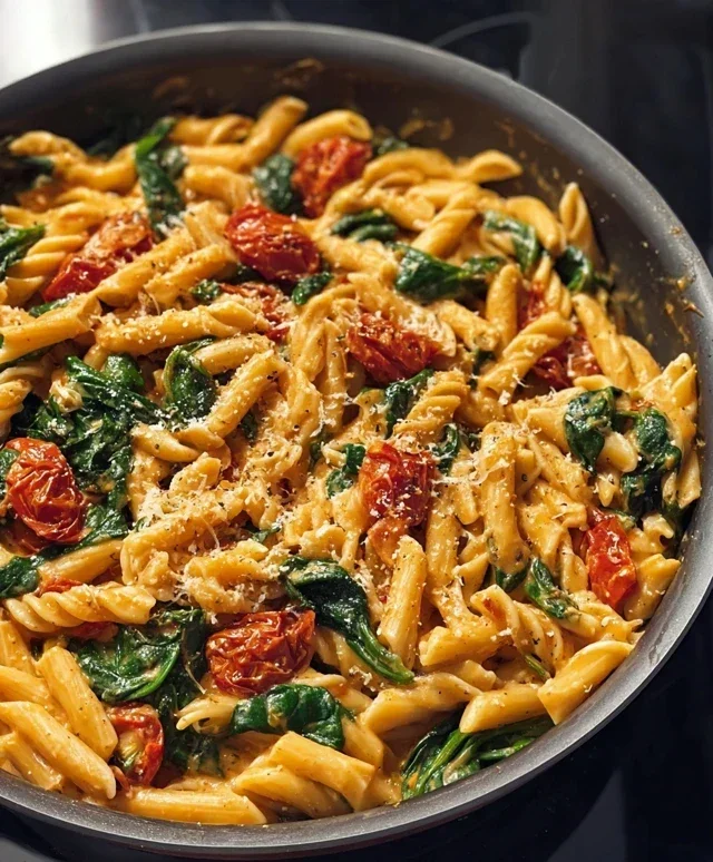 One-Pot Spinach Tomato Pasta