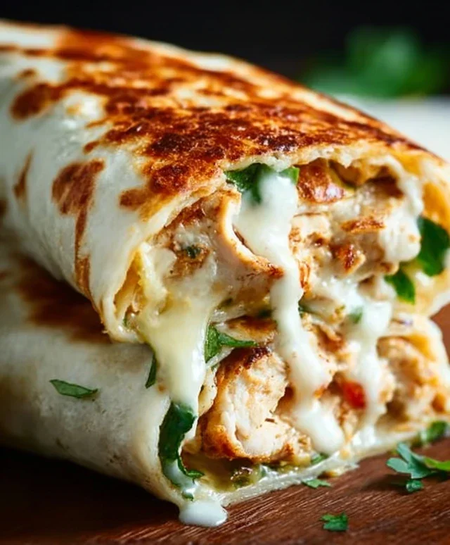 Cheesy Garlic Chicken Wraps