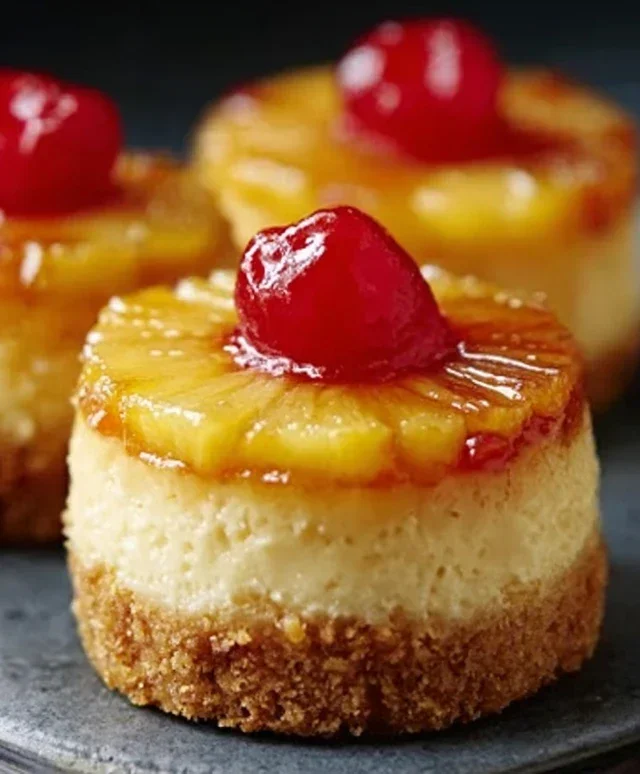 Mini Pineapple Upside-Down Cheesecakes