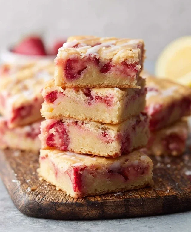 Strawberry Lemon Blondies