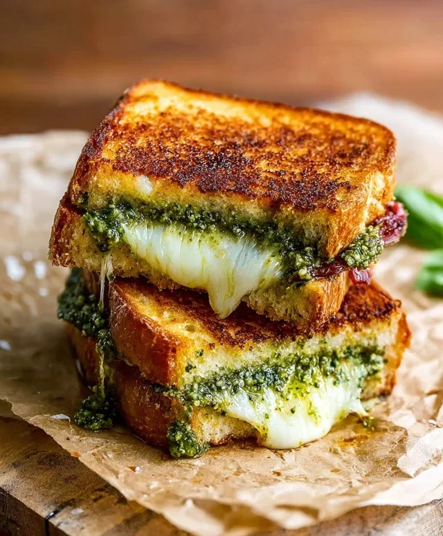 Sourdough Pesto Grilled Cheese