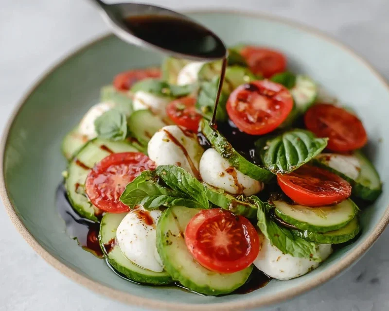 Fresh Cucumber Caprese Salad