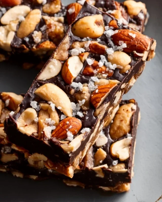 Dark Chocolate and Sea Salt Nut Bars