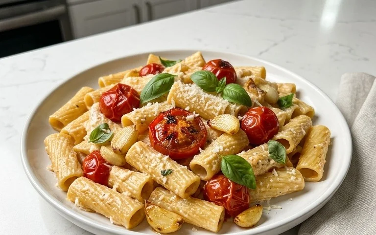Roasted Tomato and Garlic Ricotta Pasta
