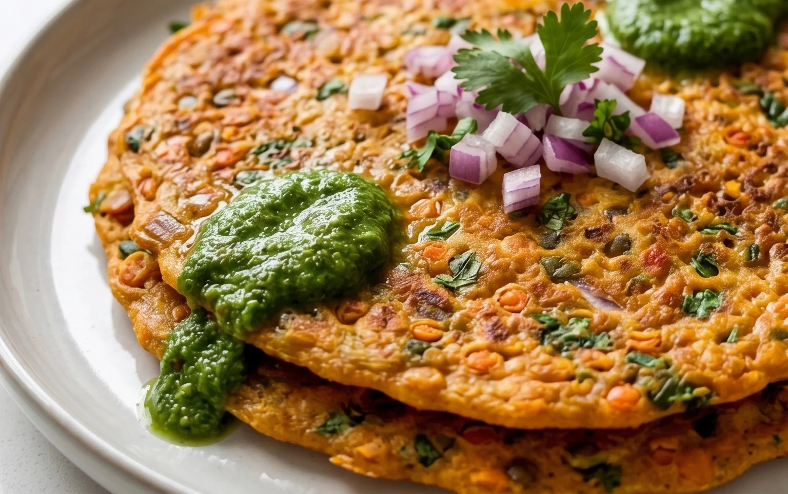 Masoor Dal Chilla | Savory Red Lentil Pancakes