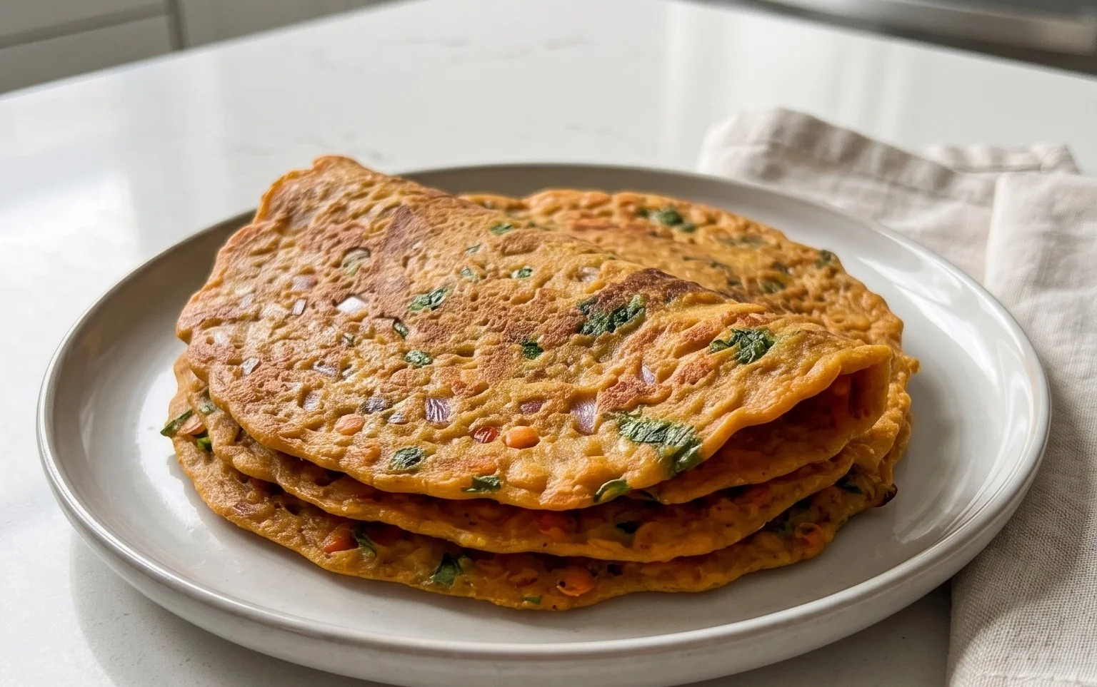 Masoor Dal Chilla | Savory Red Lentil Pancakes