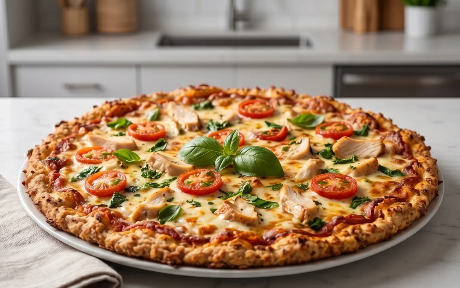 Chicken Crust Pizza (Low Carb + High Protein