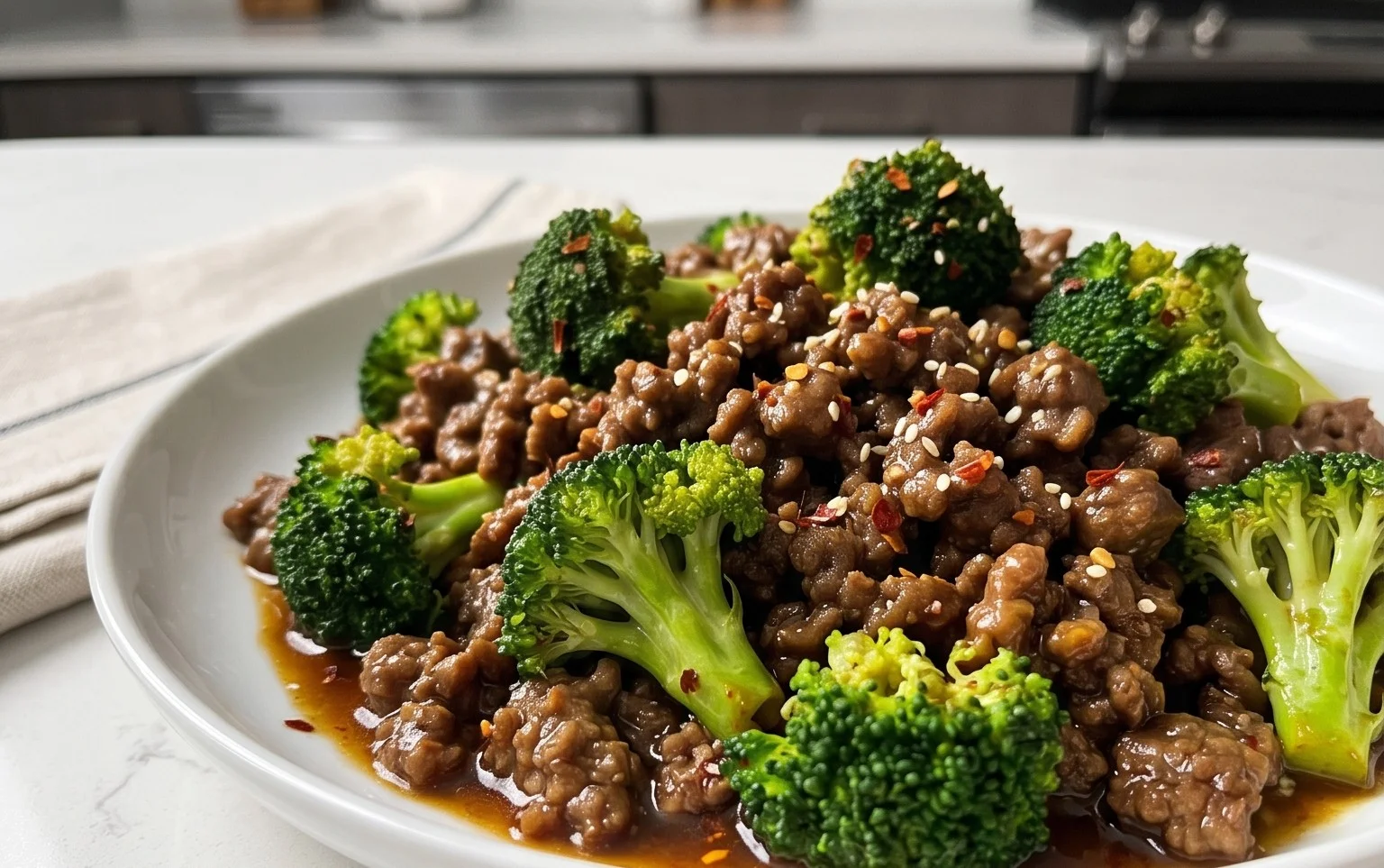 Ground Beef and Broccoli