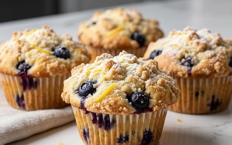 Lemon Blueberry Streusel Muffins