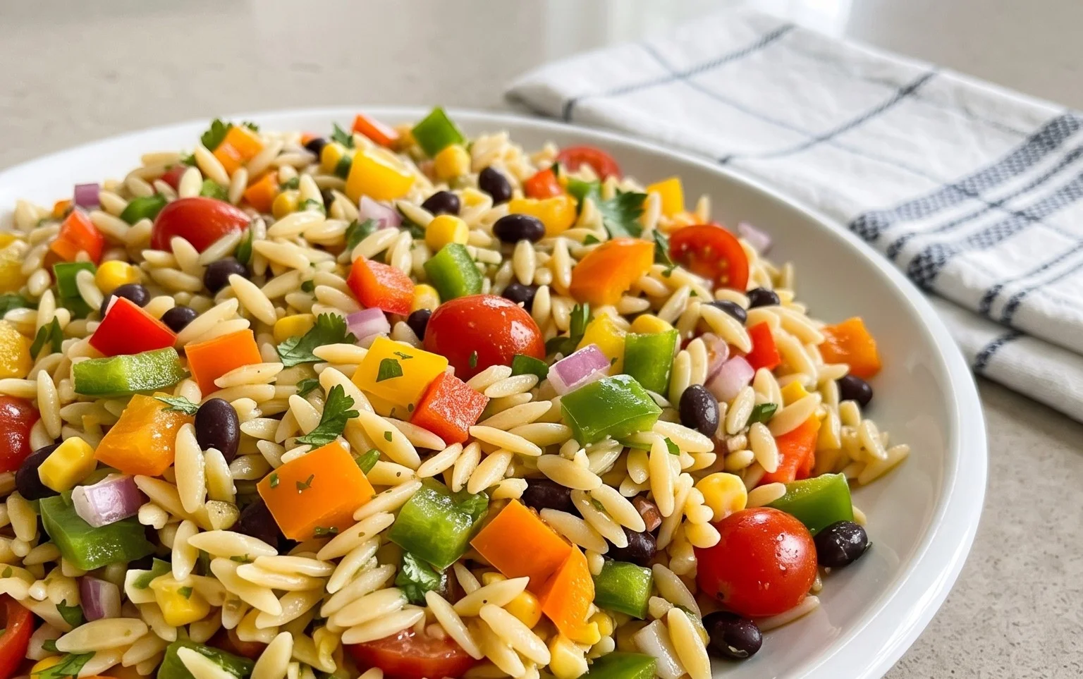 Rainbow Orzo Salad