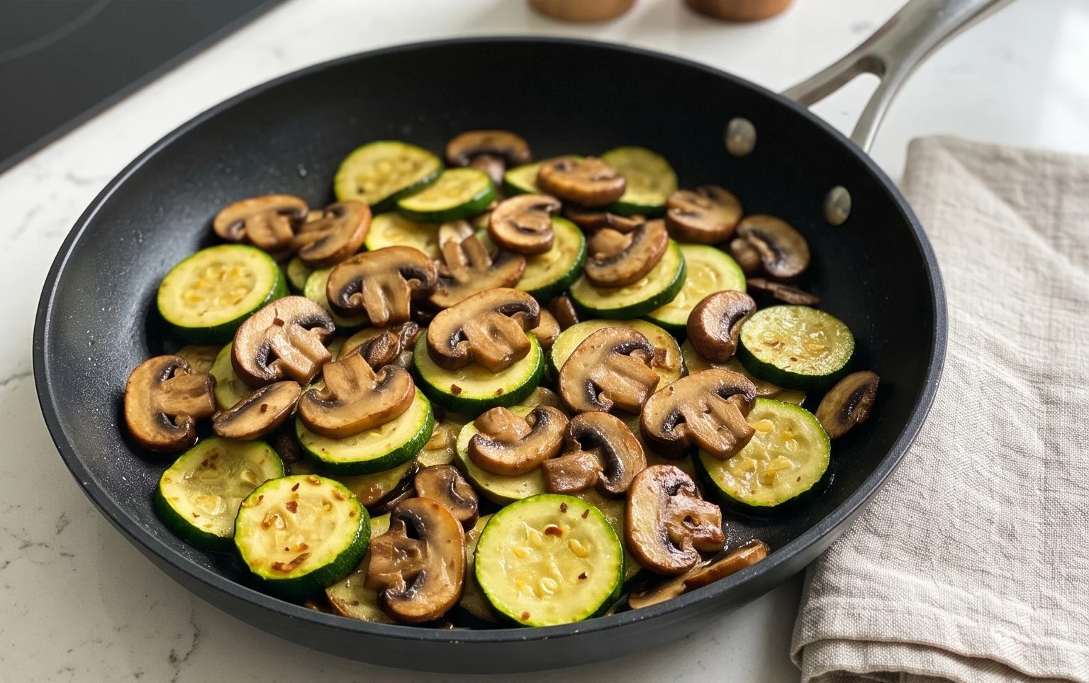 Skillet Zucchini and Mushrooms