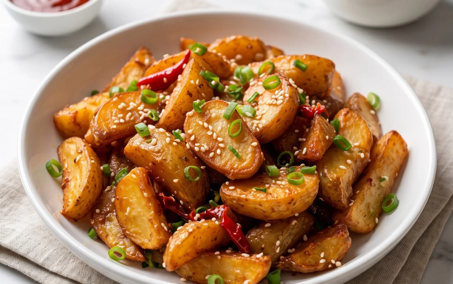 Crispy Honey Chilli Potatoes