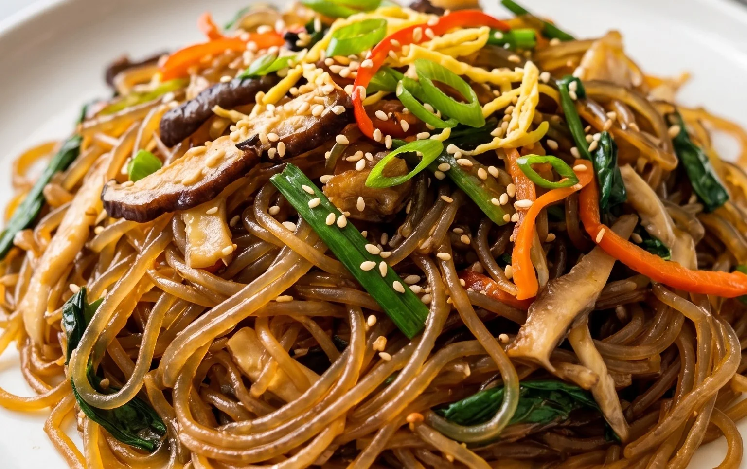 Japchae (Korean Glass Noodle Stir Fry)