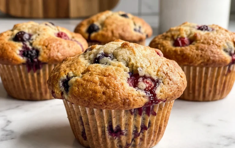 Bakery Style Mixed Berry Muffins | with Frozen Berries