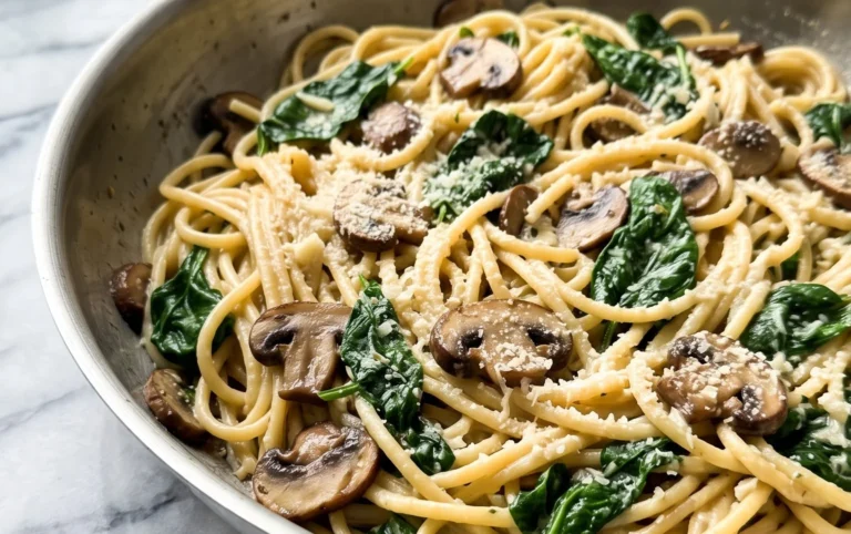 Parmesan Spinach Mushroom Pasta Skillet