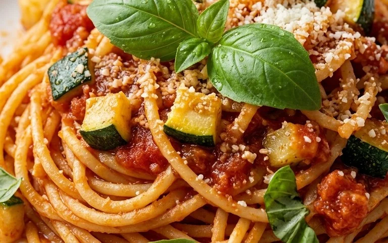 Healthy Tomato Zucchini Pasta
