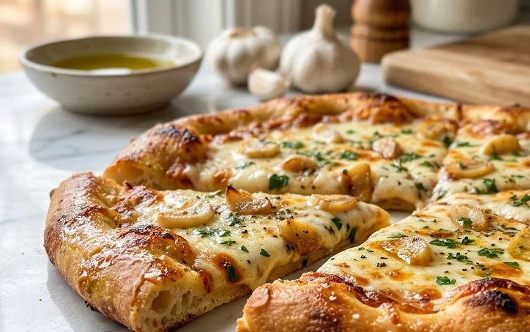 buttery garlic pizza