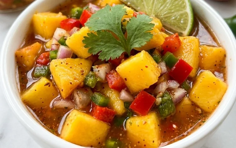 Sweet & Spicy Peach Salsa Canning Recipe
