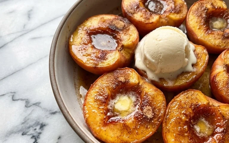 Cinnamon Sugar Baked Peaches