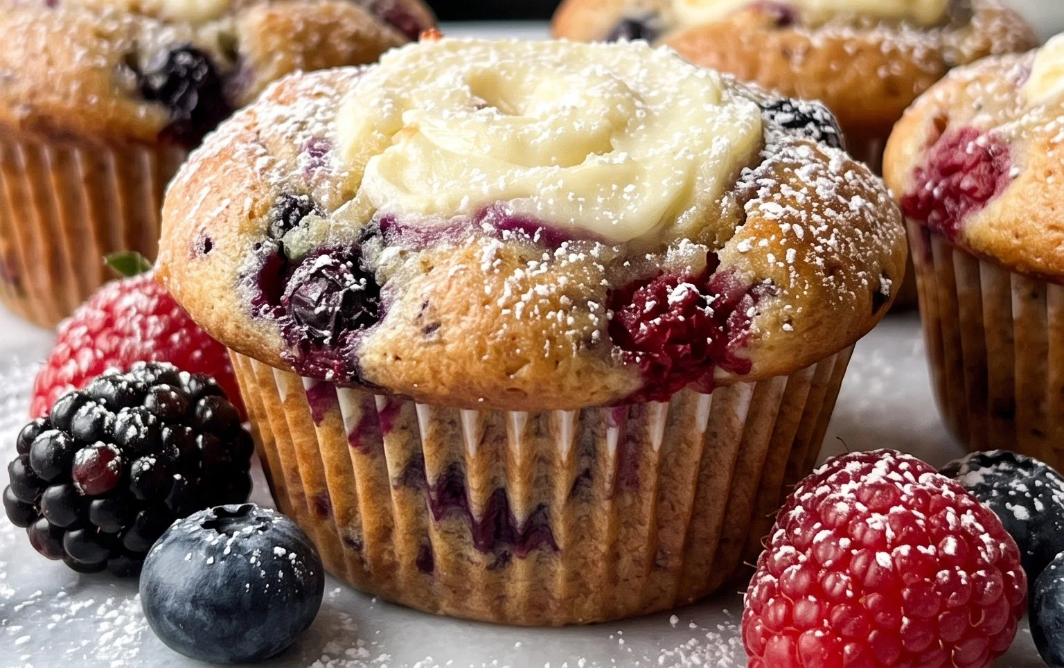 Berry Cream Cheese Muffins