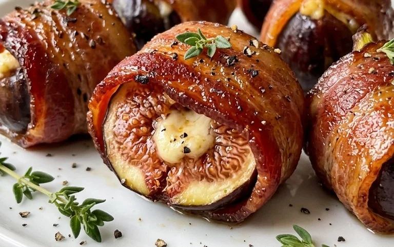 Beef Bacon Wrapped Stuffed Figs