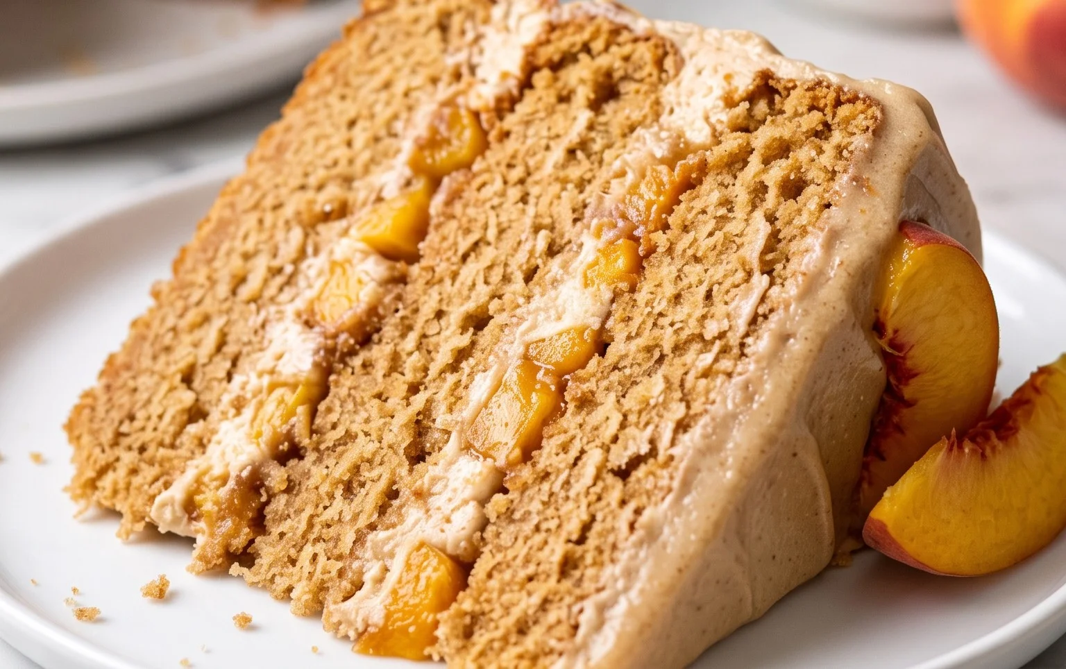 Brown Sugar Layer Cake with Peach Filling