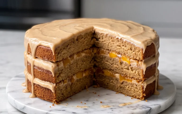 Brown Sugar Layer Cake with Peach Filling