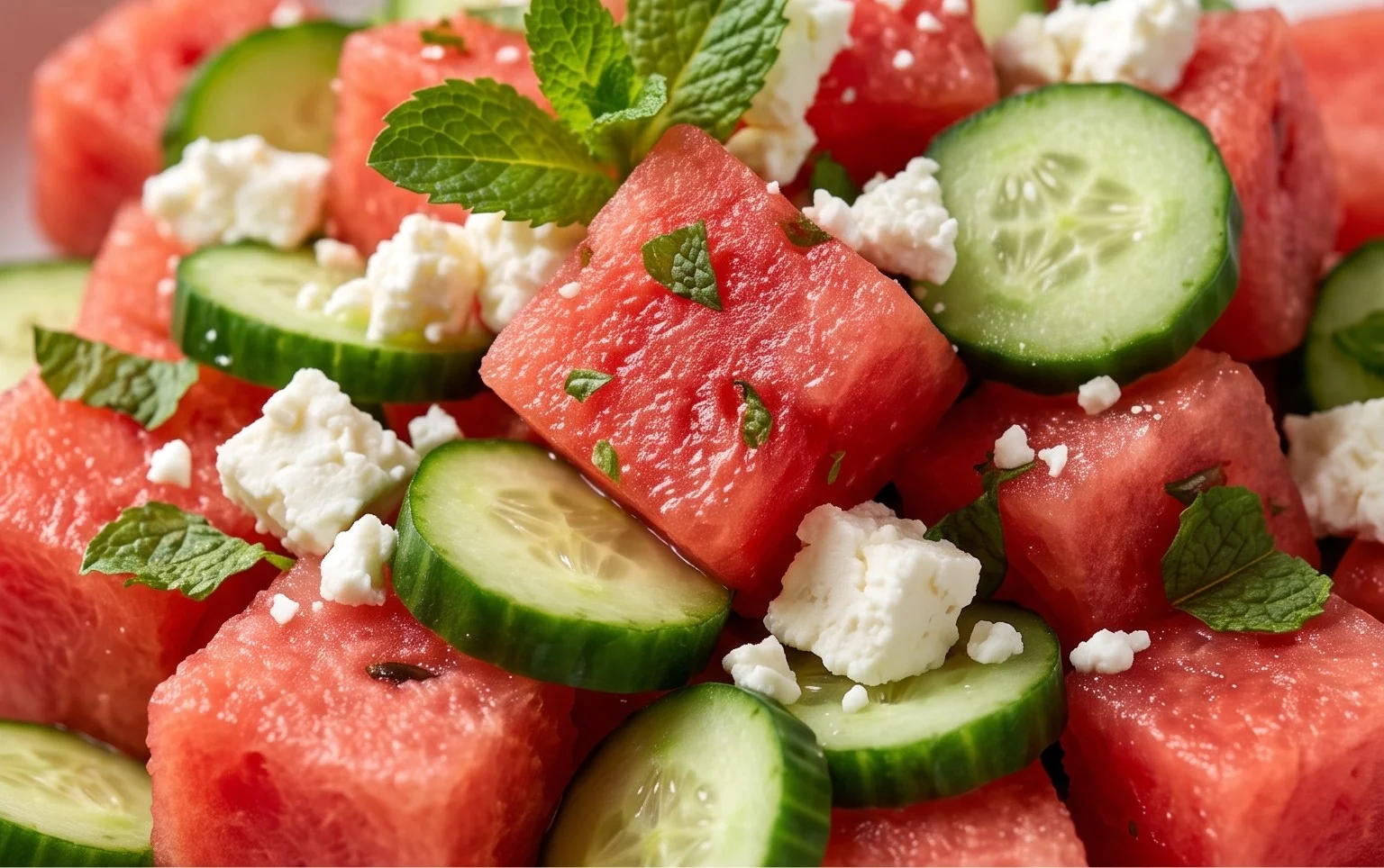 Watermelon Salad with Cucumber and Feta