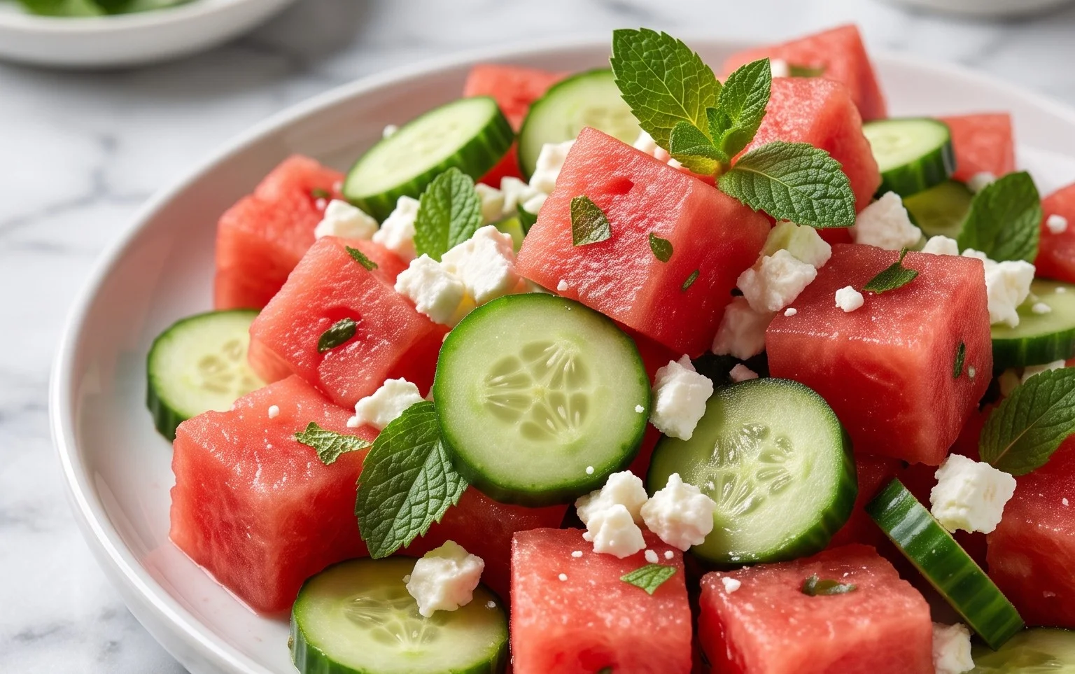 Watermelon Salad with Cucumber and Feta