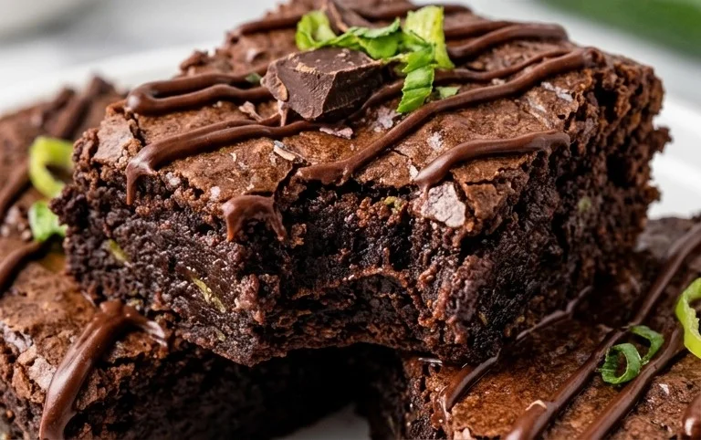 Fudgy Dark Chocolate Zucchini Brownies Recipe