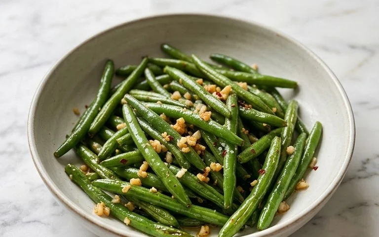 Sautéed Green Beans Recipe with Garlic