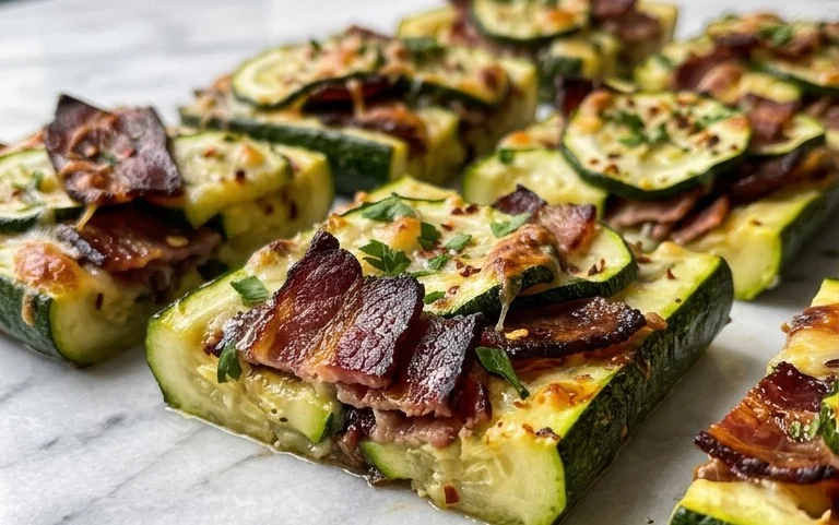 Zucchini and Beef Bacon Slice