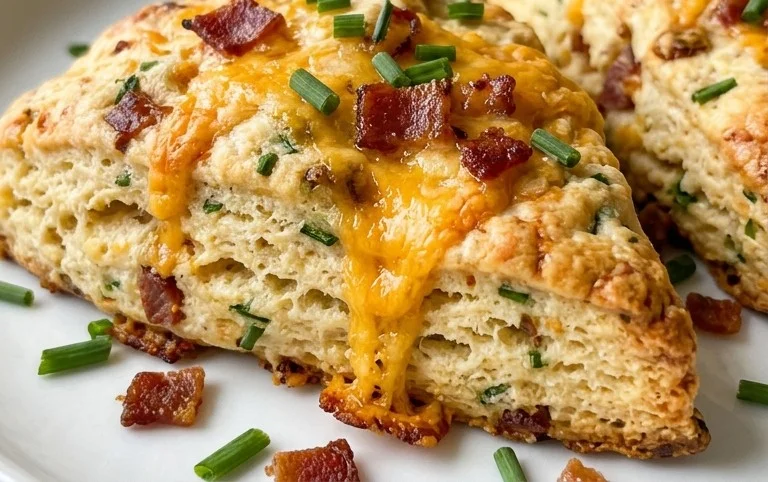 Beef Bacon Cheddar and Chive Scones