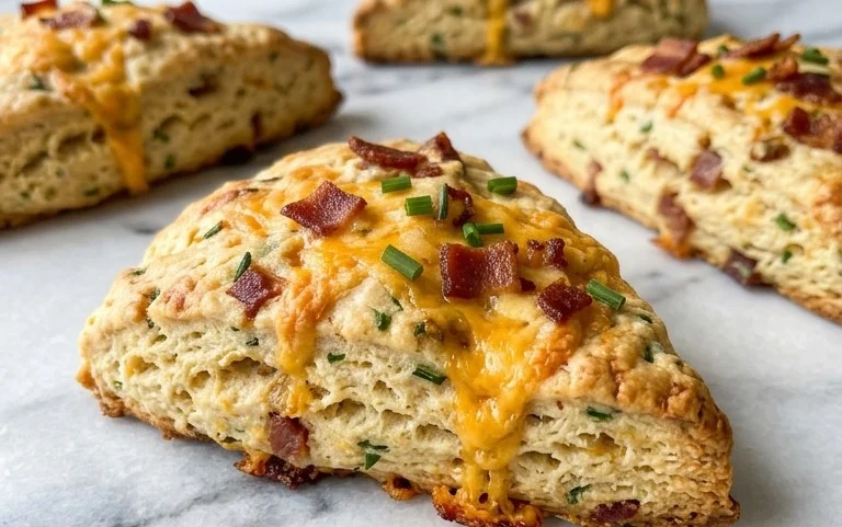 Beef Bacon Cheddar and Chive Scones